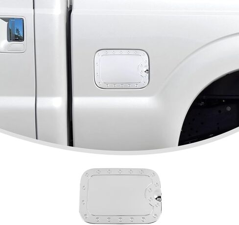 غطاء غطاء خزان الغاز Linskip متوافق مع Ford F250/F350/F450/F550 2011-2016، غطاء باب حشو الوقود، ملحقات خارجية كروم in Kuwait