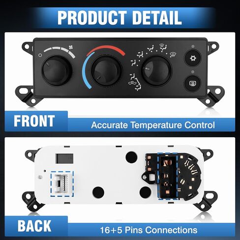 HVAC Climate Control Module Panel with Pry Tool, AC Heater Control Switch Unit Compatible with Dodge Ram 1500 2500 3500 2006-2008, Dakota 2008-2011, Replaces 55057079AB, P55056569AD in Saudi Arabia