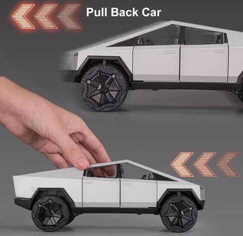 1:22 Scale Diecast Toy Trucks, Metal Pull Back Pickup with Mini ATV, Vehicle Playset for Kids, Birthday Gift for Boys 3+ (Silver) in Saudi Arabia