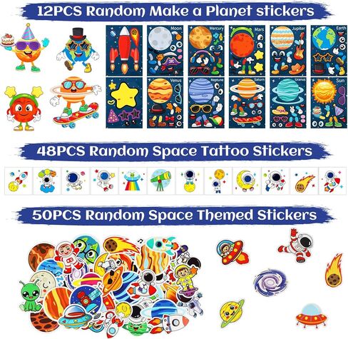 Space Party Favors, Birthday & Party Decorations - 254 PCS Outer Space Goodie Bag Stuffers Fillers for Kids with Astronaut Toys, Stickers, Stress Balls, Masks and Necklaces in Saudi Arabia