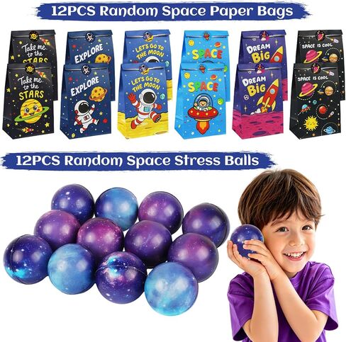 Space Party Favors, Birthday & Party Decorations - 254 PCS Outer Space Goodie Bag Stuffers Fillers for Kids with Astronaut Toys, Stickers, Stress Balls, Masks and Necklaces in Saudi Arabia