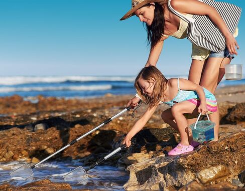 2 PCS Beach Mesh Shovel Sand Sifters, [50% Larger] Summer Enlarged Shark Tooth Sifter for Shell Collecting, Filter Sand Scooper Beach Tools for Adults and Kids in Saudi Arabia