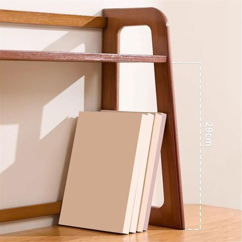 Bookcase Trapezoid Open Desk Bookshelf Home Double Layer Organizer Rack Simple Style Modern in Saudi Arabia