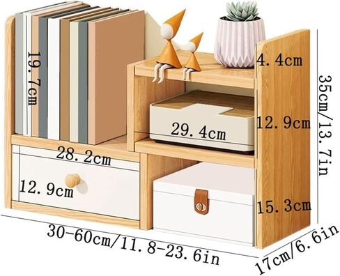 Bookcase Expandable Storage Rack Tabletop Bookshelf Office Supplies Countertop Platforms Modern in Saudi Arabia