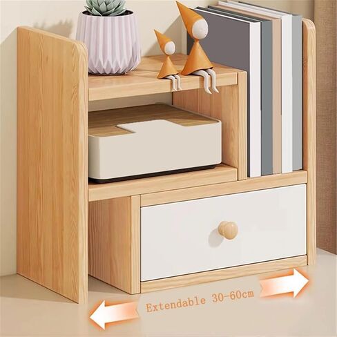 Bookcase Expandable Storage Rack Tabletop Bookshelf Office Supplies Countertop Platforms Modern in Saudi Arabia