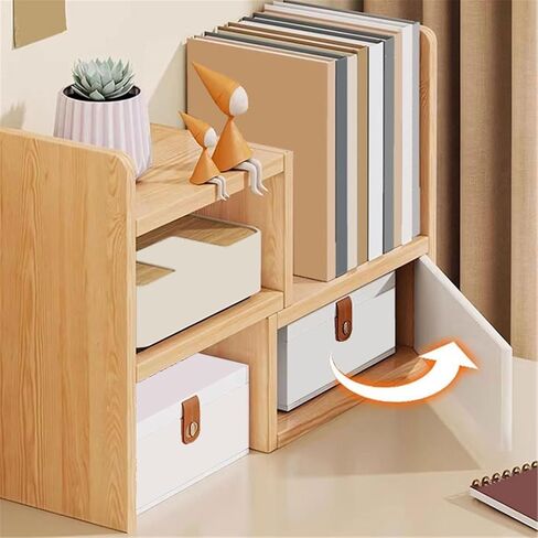 Bookcase Expandable Storage Rack Tabletop Bookshelf Office Supplies Countertop Platforms Modern in Saudi Arabia