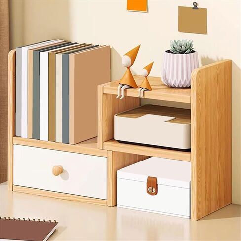 Bookcase Expandable Storage Rack Tabletop Bookshelf Office Supplies Countertop Platforms Modern in Saudi Arabia