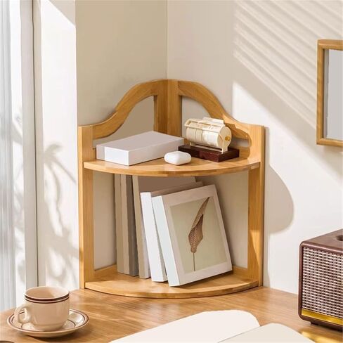 Bookcase Desk Simple Small Bookshelf Home Two Layers Corner Storage Rack Modern in Saudi Arabia