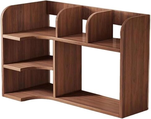 Bookcase Large Capacity Open Bookshelf Multi-Layer Corner Retro Storage Rack for Office Home Modern in Saudi Arabia