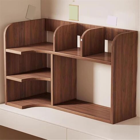 Bookcase Large Capacity Open Bookshelf Multi-Layer Corner Retro Storage Rack for Office Home Modern in Saudi Arabia