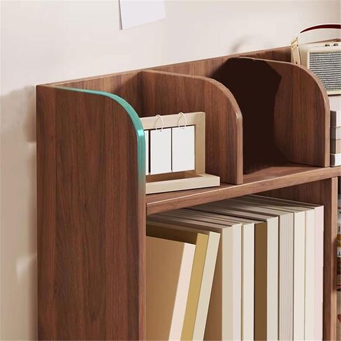 Bookcase Large Capacity Open Bookshelf Multi-Layer Corner Retro Storage Rack for Office Home Modern in Saudi Arabia