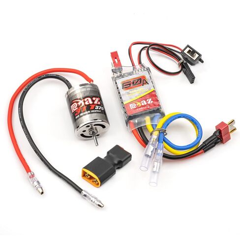 380 38T RC Motor ESC Combo, 60A Brushed ESC with High Torque 7.2V Motor for 1/10 1/12 RC Car Truck Crawler Boat, 2S-3S LiPo Compatible in Saudi Arabia