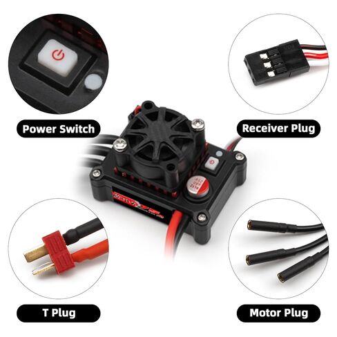 Brushless Splash-Proof Power Kit Combo ESC 75A/480 with 3.175mm Shaft 3650 5300KV for 1/10 SCX10 TRX4 RC Car Truck Racing/Off-Road/High-Speed ​​Vehicles in Saudi Arabia