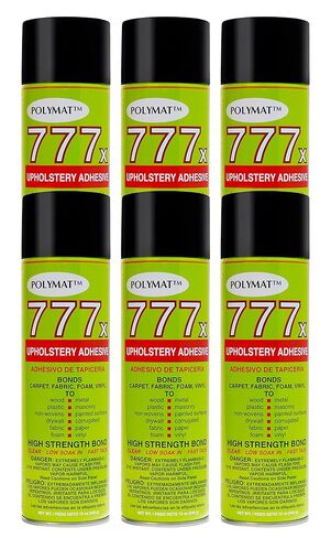 6 Cans of Polymat 777 Foam Speaker Box Carpet Car Auto Liner and Fabric Spray Glue Adhesive in Saudi Arabia