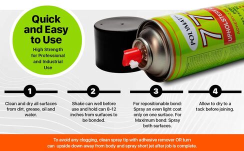 6 Cans of Polymat 777 Foam Speaker Box Carpet Car Auto Liner and Fabric Spray Glue Adhesive in Saudi Arabia