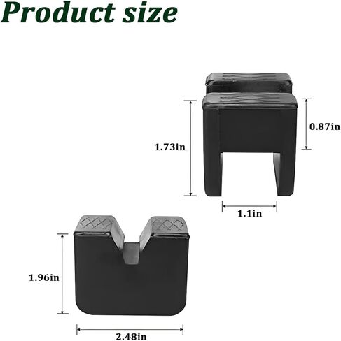 4PCS Car Jack Stand Pad, Rubber Anti-Slip Floor Jack Support Adapter with Grooved Design, Vehicle Slotted Pinch Weld Side Frame Rail Protector, Universal Automotive Accessories in Saudi Arabia