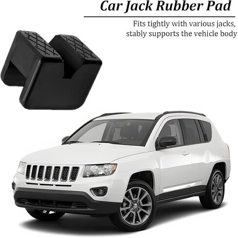 4PCS Car Jack Stand Pad, Rubber Anti-Slip Floor Jack Support Adapter with Grooved Design, Vehicle Slotted Pinch Weld Side Frame Rail Protector, Universal Automotive Accessories in Saudi Arabia