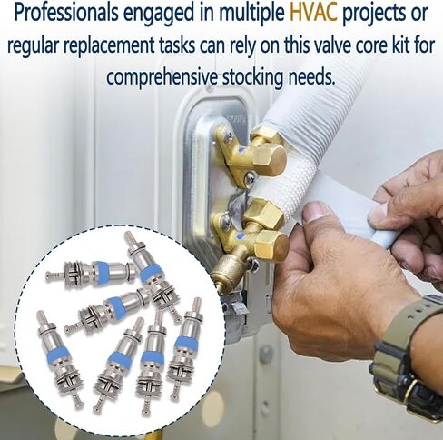 50 Pack Valve Cores for R410 R32 R22, High Pressure HVAC Valve with Teflon Seal, Replacement Part for Air Conditioning and Refrigeration Systems in Saudi Arabia