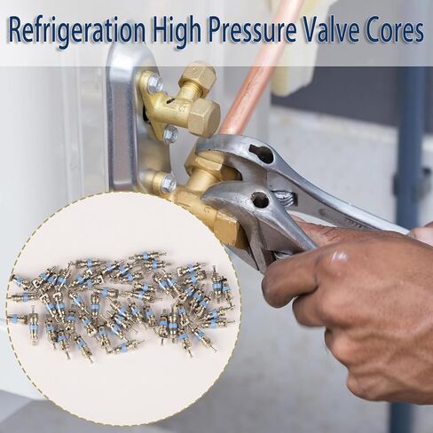 50 Pack Valve Cores for R410 R32 R22, High Pressure HVAC Valve with Teflon Seal, Replacement Part for Air Conditioning and Refrigeration Systems in Saudi Arabia