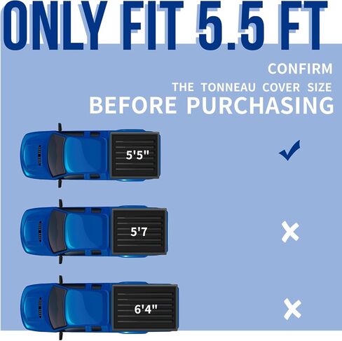 KD-Power F150 5.5FT Bed Cover Compatible with 2015-2026 Ford F150 Soft Tri-fold Truck Bed Tonneau Cover in Saudi Arabia