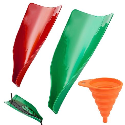 Flexible Oil Drain Funnel Set, 3PCS Reusable Silicone Foldable Oil Funnel for Spill-Free Oil Change, Moldable Draining Tool for Car Truck Motorcycle Garage Use in Saudi Arabia