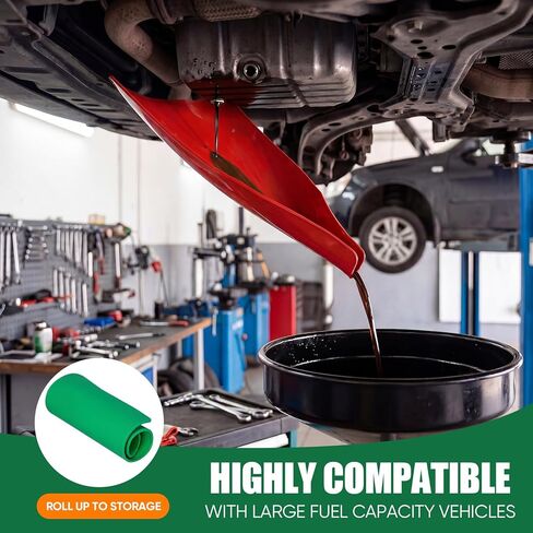 Flexible Oil Drain Funnel Set, 3PCS Reusable Silicone Foldable Oil Funnel for Spill-Free Oil Change, Moldable Draining Tool for Car Truck Motorcycle Garage Use in Saudi Arabia