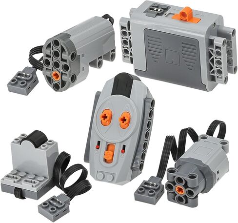 Power FuntionSset 5pcs Motor Kit，Servo-Motor&L Motor,AA-Battery-Case,Remote Control Set,Compatible with L Brand in Saudi Arabia
