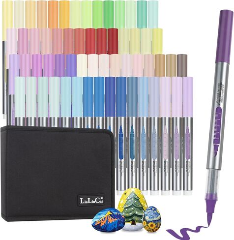 LIULIUCAI 10 Pcs Skin Tone Acrylic Paint Markers, Brush Tip Acrylic Paint Pens for Portrait Hair, Water-Based Skin Markers for Rock, Wood, Canvas, Glass, Stone, Fabric, Egg, DIY Crafts, No Bleeding in Saudi Arabia