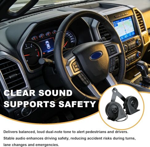 Anpher Horn Assembly Dual Note Electric Horn Level 2 متوافق مع 2015-2022 Ford F-150 2018-2022 Ford Expedition يستبدل # FL3Z-13832-C FL3Z-13832-B FL3Z-13832-A in Kuwait