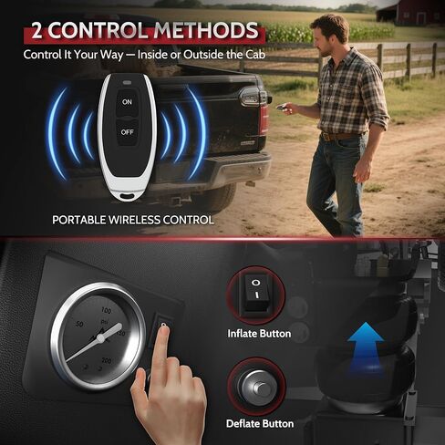 Air Bag Compressor Automatic Air Up with Low Pressure Sensor Lightning Inflation Universal On Board Air Compressor System Remote Control and Manual Control for Trucks in Saudi Arabia