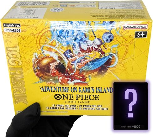 OP15 Adventure ON KAMI'S Island Booster Box English OP-15 Booster Box Display Factory مختوم لبطاقات OP15 One Piece الإنجليزية TCG (24 حزمة) + بطاقة TCG Fabrik Don المخصصة in Kuwait