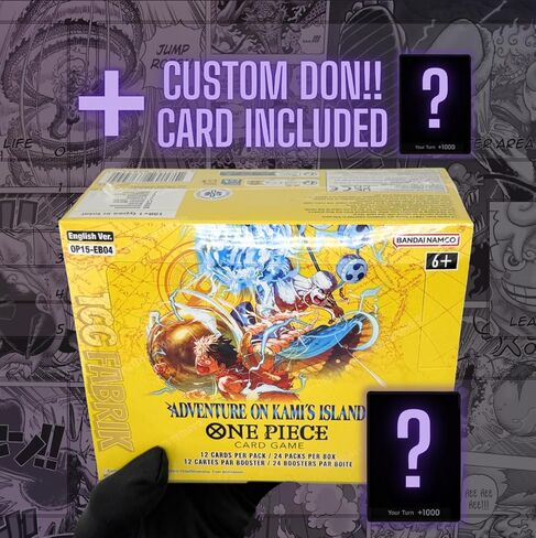 OP15 Adventure ON KAMI'S Island Booster Box English OP-15 Booster Box Display Factory مختوم لبطاقات OP15 One Piece الإنجليزية TCG (24 حزمة) + بطاقة TCG Fabrik Don المخصصة in Kuwait