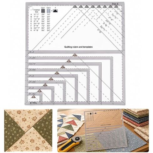 Ultimate Flying Geese Quilting Rulers, Versatile Template for Multiple Block Sizes, Durable Acrylic Trimming Tool for Accurate Patchwork & Sewing in Saudi Arabia