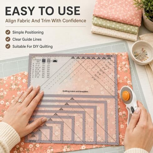 Ultimate Flying Geese Quilting Rulers, Versatile Template for Multiple Block Sizes, Durable Acrylic Trimming Tool for Accurate Patchwork & Sewing in Saudi Arabia