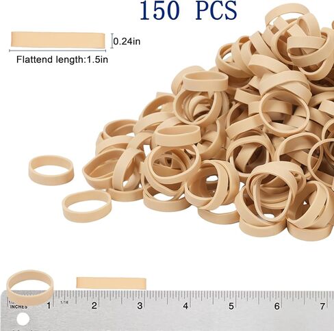 Rubber Bands 150pcs 1.5 Inch rubber band Diameter 1 inch Small Beige Elastic Bands Strong Rubber bands for Wire Cord Cable Home Office School in Saudi Arabia