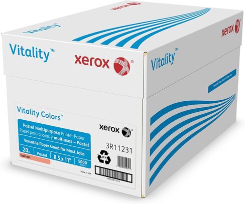 Xerox® Vitality Colors™ Pastel Multi-Use Printer & Copy Paper, 10 Reams, Salmon, Letter (8.5" x 11"), 5000 Sheets Per Case, 20 Lb, 30% Recycled in Saudi Arabia