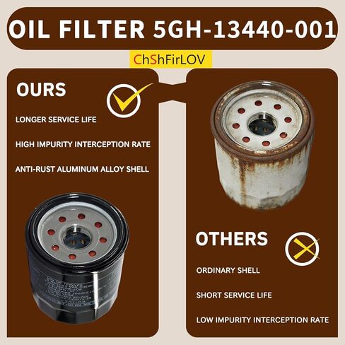 فلتر الزيت 5GH-13440-50-00 5GH-13440-60-00 5GH-13440-20-00 متوافق مع 2000-2015 Ya-ma-ha YZF-R1 YZF-R1M ZF-R6 YZF-R6S9 (عبوتان) in Kuwait