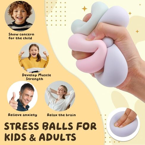 4 PCS Fidget Squishy Toys, Portable Squeeze Vacuum Stress Shapeable Ball Toys, Sensory Focus Toys for Adults Festival Gift Supplies Goodie Bag Stuffers (Machi) in Saudi Arabia