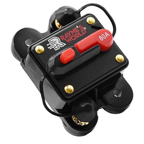 Rayne's World 125 Amp 12V-48V DC Waterproof Circuit Breaker with Connection Kit - Solar Power, Car Stereo, RV, Automotive, Marine, Trolling Motor in Saudi Arabia