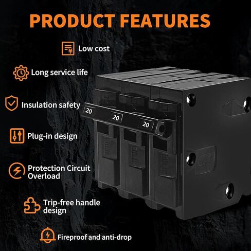 Q320 Replacement 20 Amp 3 Pole Breaker | Compatible with Siemens EQ, PL & ES Load Centers | 120/240V Thermal Magnetic Circuit Breaker in Saudi Arabia