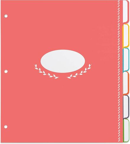 Jot & Mark Blank Recipe Binder Dividers with Tabs - Six Customizable Organizer Dividers for 8.5"x11" 3-Ring Binders (Rainbow) - Blank Recipe Book in Saudi Arabia