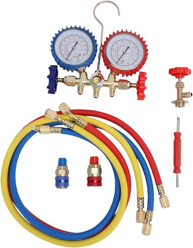 مجموعة مشعب التيار المتردد من GOWENIC أداة تشخيصية متينة مزدوجة HVAC لإصلاح التيار المتردد للسيارات R134a R22 R12 1/4 بوصة SAE in Kuwait