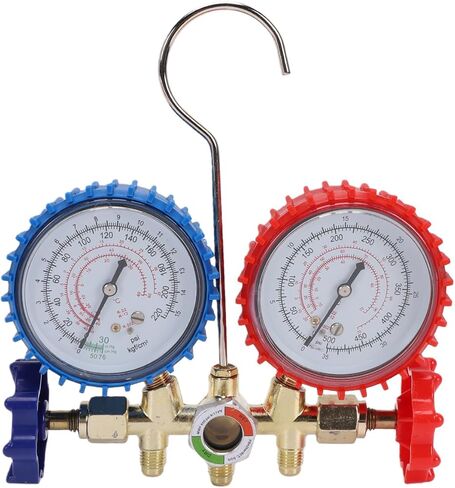 مجموعة مشعب التيار المتردد من GOWENIC أداة تشخيصية متينة مزدوجة HVAC لإصلاح التيار المتردد للسيارات R134a R22 R12 1/4 بوصة SAE in Kuwait