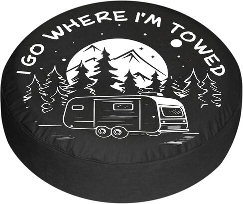 غطاء إطار احتياطي I Go Where I'm Towed Rv للمقطورات المنبثقة وملحقات التخييم المقاومة للطقس 15 بوصة in Kuwait