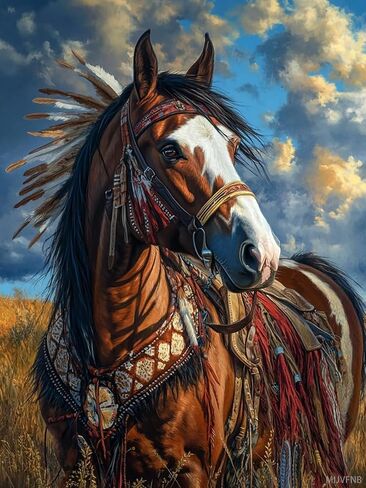 MIJVFNB DIY Horse 11CT Pre-Printed Cross Stitch Kit for Adults and Beginners, Easy Needlepoint Pattern for DIY Home Decor and Crafts, 12x16 inch in Kuwait