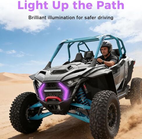 مصابيح شبكية LED لهجة فانغ لملحقات Polaris RZR PRO XP/R/S 2025 2026+، رسوم متحركة لبدء التشغيل مقاومة للماء، مصابيح شواية أمامية باللون الأرجواني DRL (زوج واحد) in Kuwait