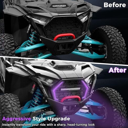 مصابيح شبكية LED لهجة فانغ لملحقات Polaris RZR PRO XP/R/S 2025 2026+، رسوم متحركة لبدء التشغيل مقاومة للماء، مصابيح شواية أمامية باللون الأرجواني DRL (زوج واحد) in Kuwait