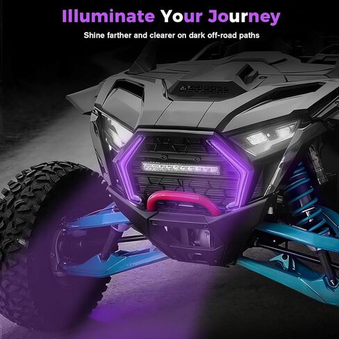 مصابيح شبكية LED لهجة فانغ لملحقات Polaris RZR PRO XP/R/S 2025 2026+، رسوم متحركة لبدء التشغيل مقاومة للماء، مصابيح شواية أمامية باللون الأرجواني DRL (زوج واحد) in Kuwait