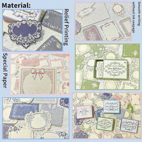 120 Sheets Vintage Embossed Scrapbook Paper,Mini Pink Journaling Scrapbooking Supplies Kit Aesthetic Decorative Craft Stationery for Journaling, Junk Journals, Planners & Scrapbooking Supplies in Saudi Arabia