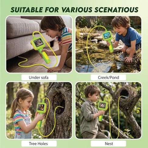 Kids Borescope Camera with Light, Panda Snake Camera Toy for Boys Girls Ages 4-12, STEM Science Educational Toy Endoscope with 2.4 Inch Screen IP67 Waterproof, Birthday Gift for Kids in Saudi Arabia